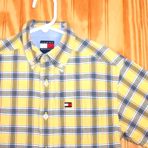 Tommy Hilfiger Kids Plaid Short Sleeve Shirt - Size 7 - Picture 4 of 5